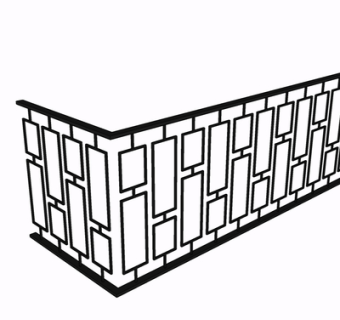 现代金属护栏su模型