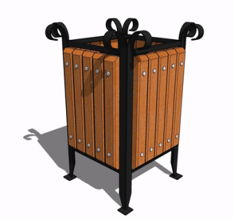 欧式垃圾桶su模型