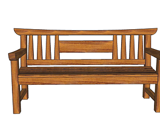 新中式实木休闲椅su模型