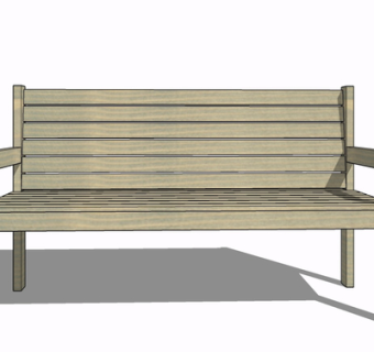 现代实木公用椅su模型