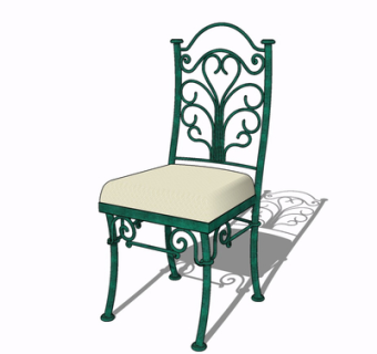 欧式金属单椅su模型