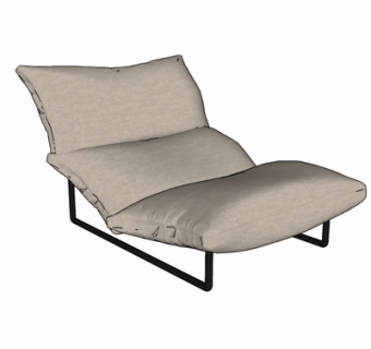 现代布艺休闲椅su模型