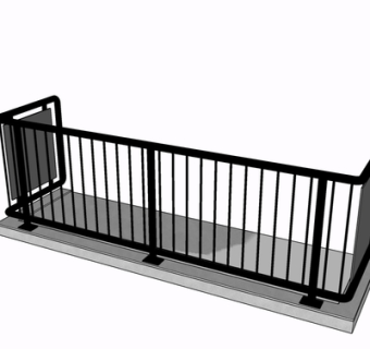 现代金属护栏su模型