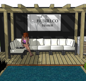 现代布艺多人沙发su模型