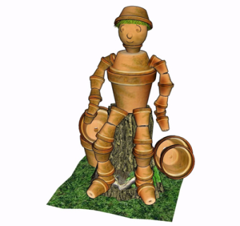 现代金属人偶摆件su模型