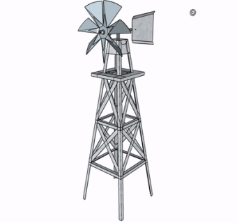 现代风向指示台su模型