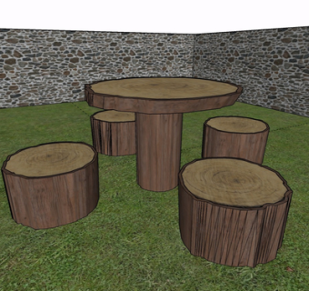 现代实木休闲桌椅su模型