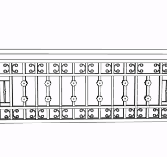 现代金属护栏su模型