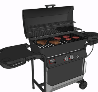 现代烧烤架su模型