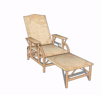 现代实木休闲椅su模型