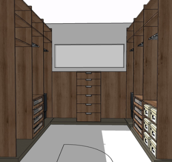 现代实木衣柜su模型