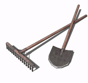 现代铁锹su模型