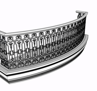 欧式金属护栏su模型