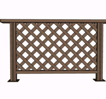 现代实木护栏su模型