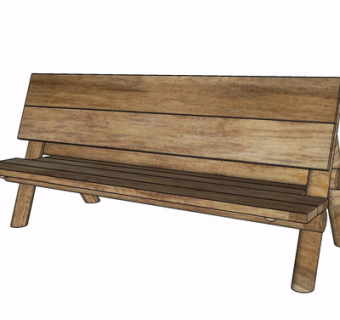 现代实木公用椅su模型