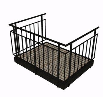 现代金属阳台护栏su模型