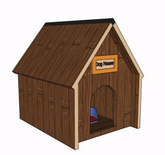 现代实木狗窝su模型