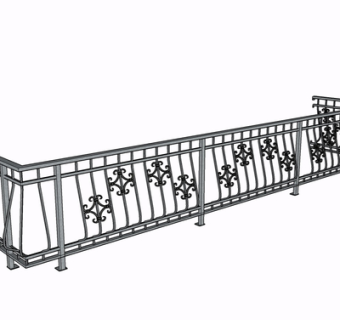 现代金属护栏su模型