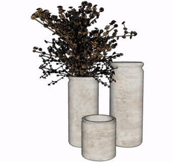 现代花瓶花卉su模型