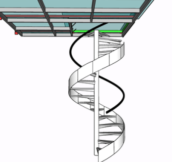 现代旋转楼梯su模型