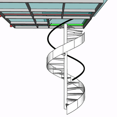 现代旋转楼梯su模型
