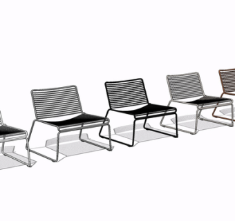 现代金属休闲椅su模型