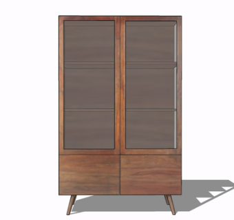 现代实木装饰柜su模型