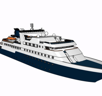 现代游轮su模型