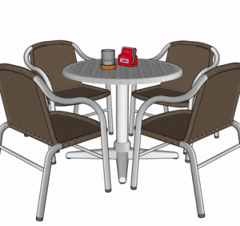 现代休闲桌椅su模型