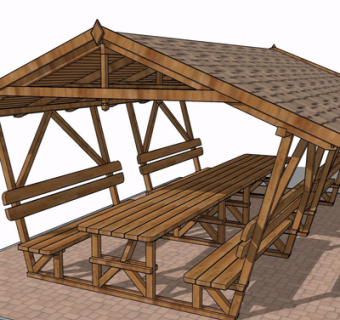 现代实木餐桌椅su模型