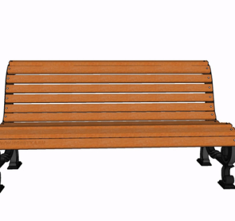 现代实木公用椅su模型