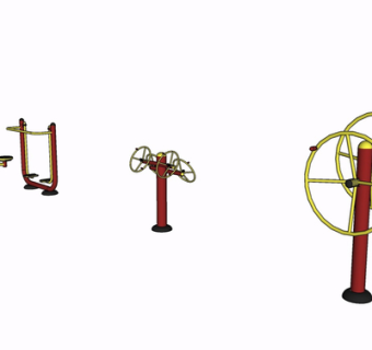 现代健身器材su模型