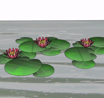 现代睡莲su模型