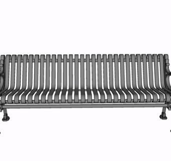 现代金属公用椅su模型