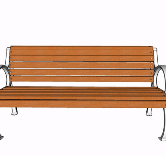 现代实木公用椅su模型