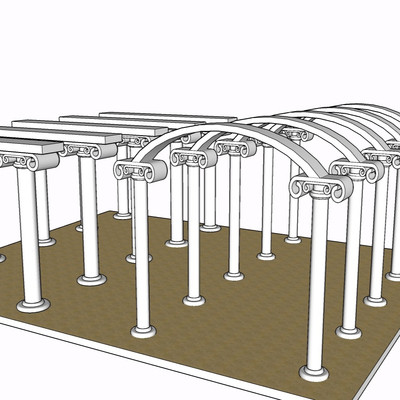 欧式廊架su模型