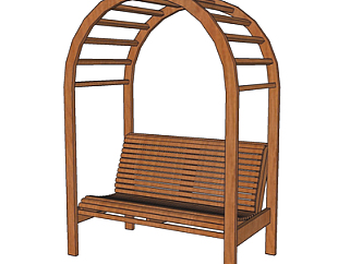 现代实木公用椅su模型
