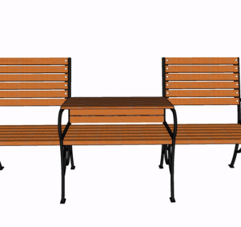 现代实木休闲桌椅su模型