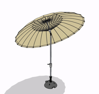 现代遮阳伞su模型