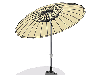现代遮阳伞su模型