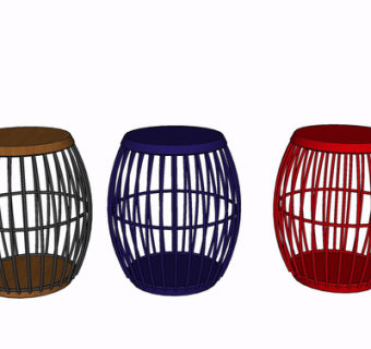 现代实木凳子su模型