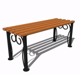 现代实木长凳su模型