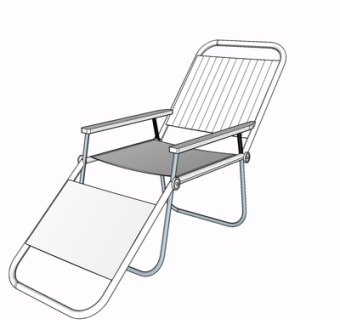 现代金属休闲椅su模型