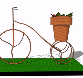 现代盆栽su模型