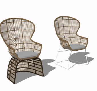 现代藤编休闲椅su模型