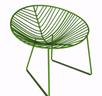 现代金属休闲椅su模型