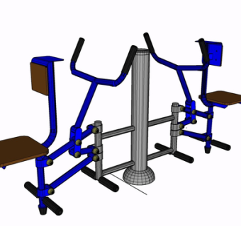 现代健身器材su模型