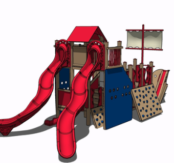 现代滑梯su模型