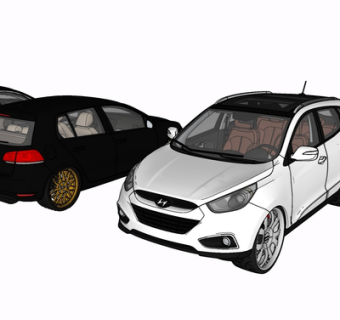 现代汽车su模型