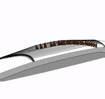 中式古筝su模型